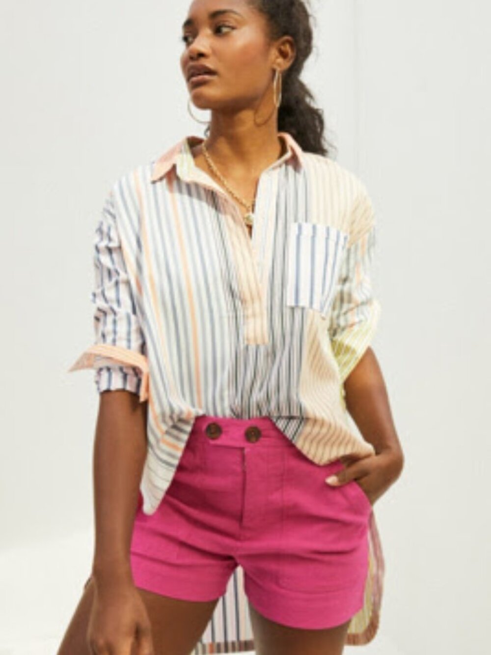 Anthropologie Maeve Classic High Rise Colette Shorts in Pink - 14